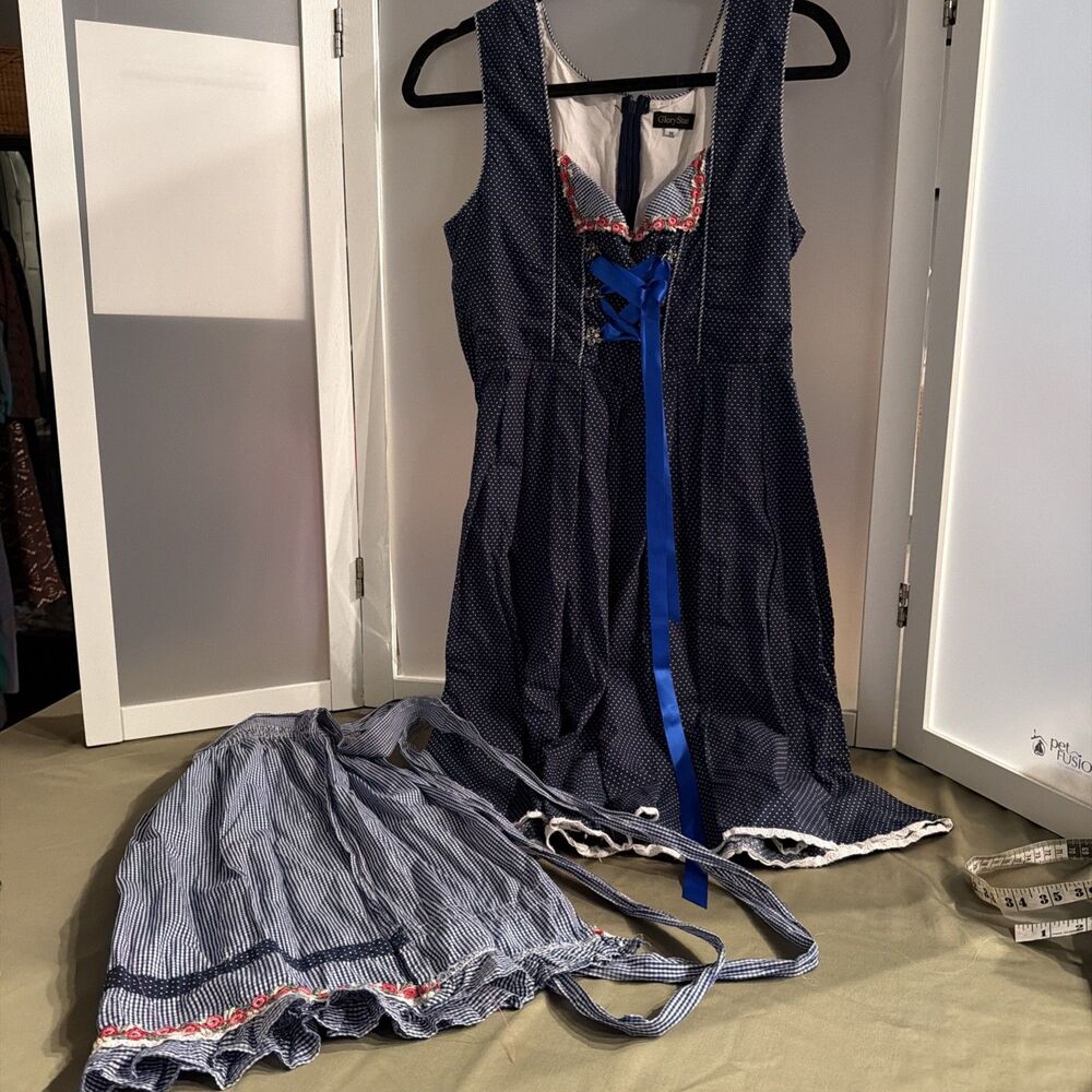 GloryStar German Dirndl Dress M Dress With Apron